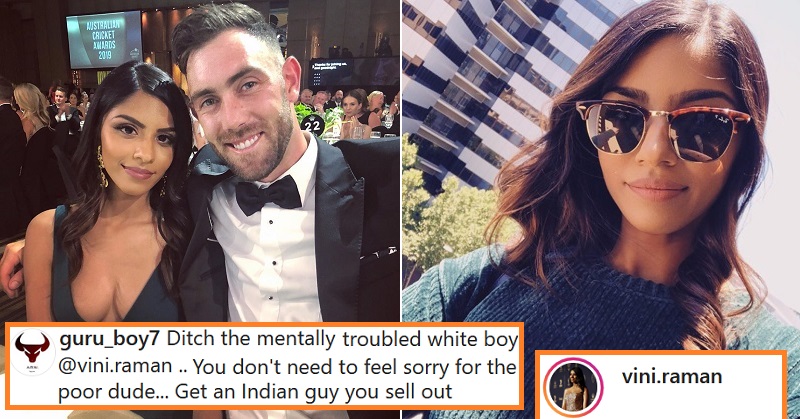 Glenn Maxwell’s Fiance Vini Raman Reply Won Our Hearts After A Troll Asks Her To Ditch Him