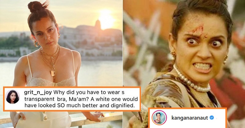 Kangana Ranaut Gives Befitting Reply After She was Trolled For Wearing A Bralette