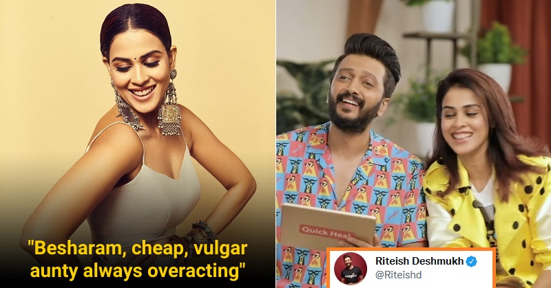 Riteish Deshmukh Gives Classy Reply To Troll Who Called Genelia D’Souza ‘Vulgar Aunty’