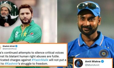 Amit Mishra Bowled Out Shahid Afridi With His Reply After He Supports Kashmiri Separatist Yasin Malik