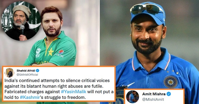 Amit Mishra Bowled Out Shahid Afridi With His Reply After He Supports Kashmiri Separatist Yasin Malik