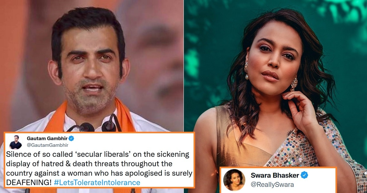 Swara Bhasker Responds To Gambhir For Defending Nupur Sharma