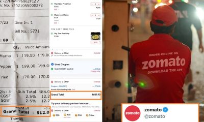 Zomato reply on food bill difference