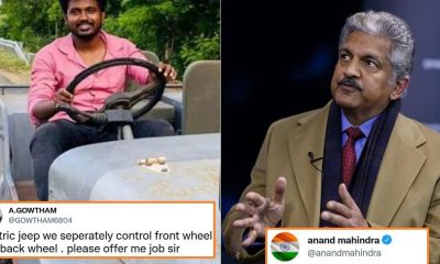 Anand Mahindra reply Electric Jeep