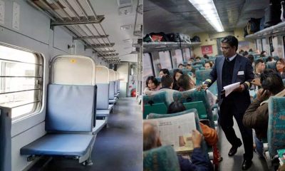 Railway passenger finds his seat doesn