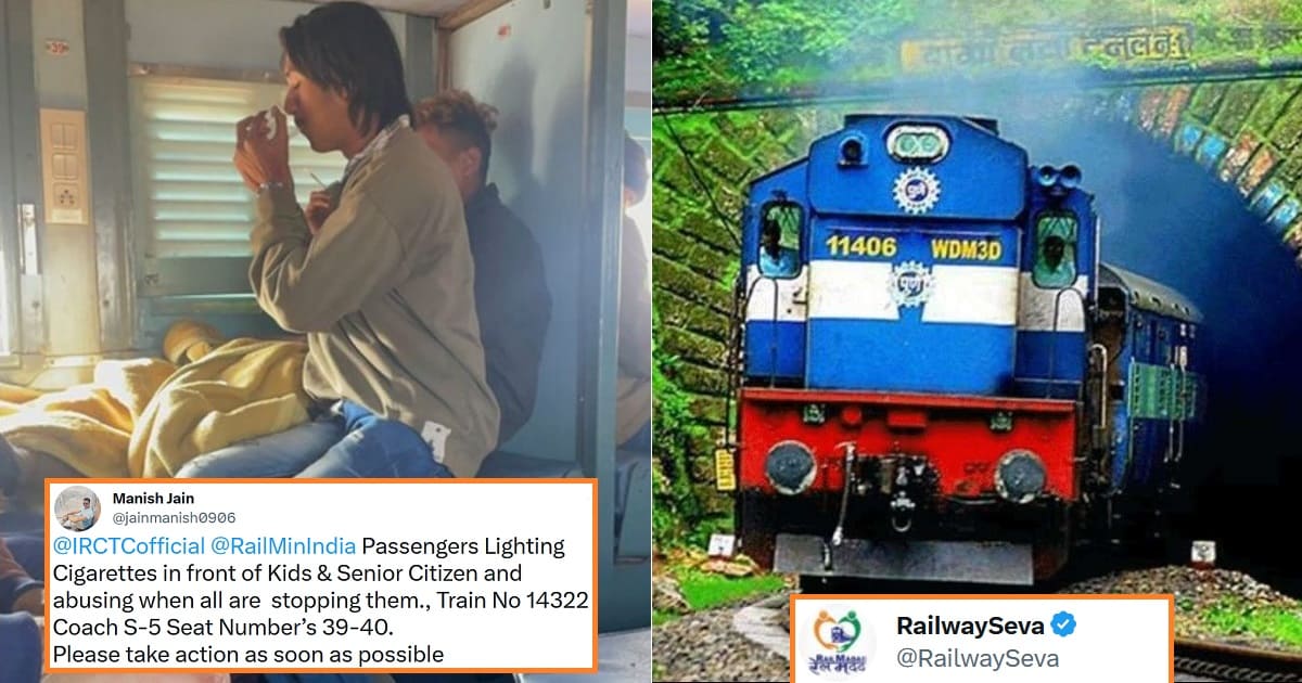 Passenger Smoking In Train