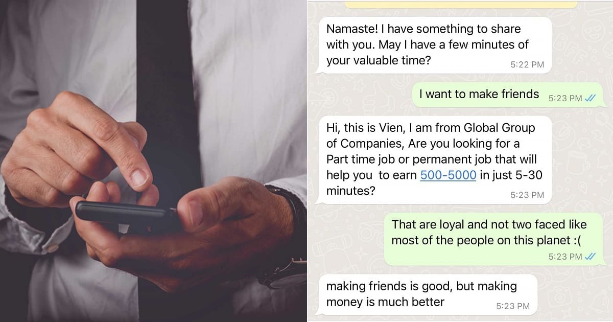 WhatsApp scammer teaches life lesson