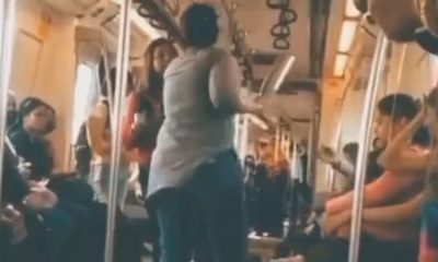 Woman fight in Delhi metro